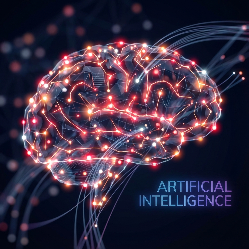 AI 人工智慧諮詢示意圖：類神經網絡視覺化