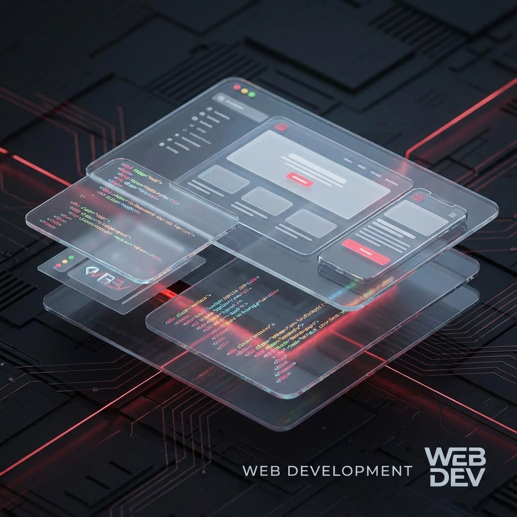 網站設計與開發示意圖：跨裝置響應式網頁